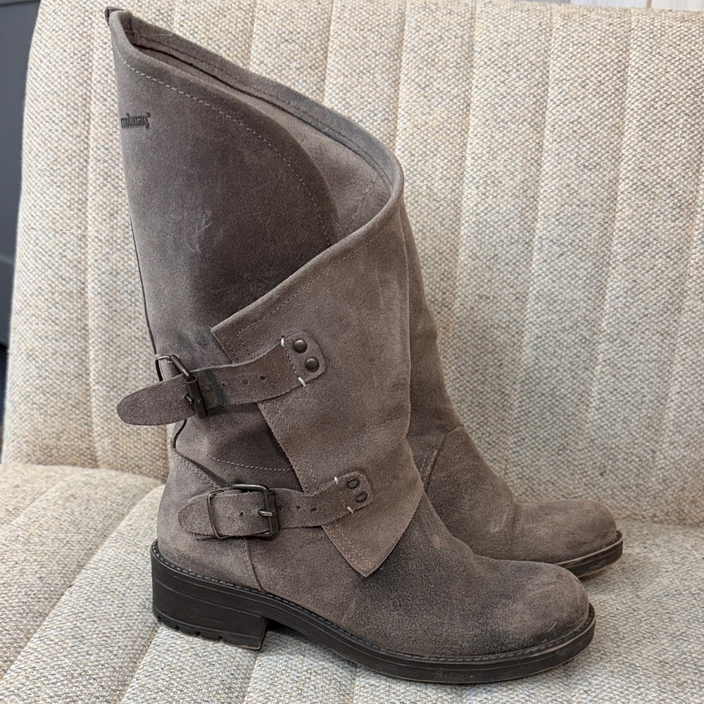 COOLWAY Gray Leather Women's Boots, sz 40 (~ 9.5 US women's)